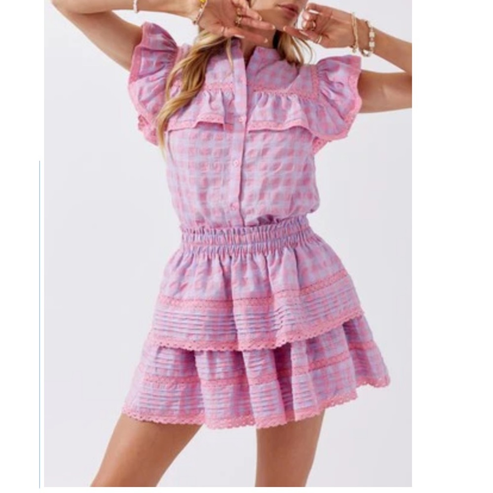 Cotton Candy Gingham Skort set